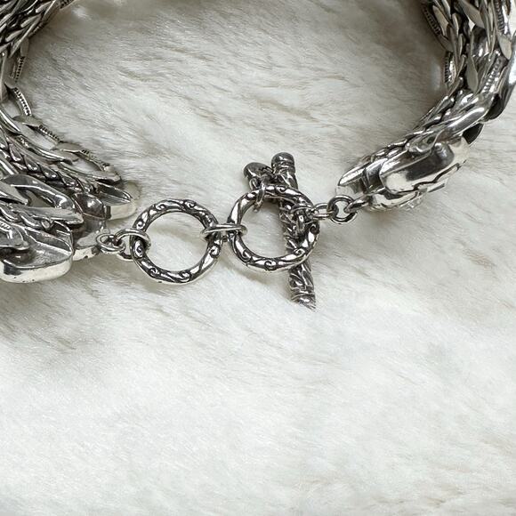 Brighton Silver Tone 5 Strand Toggle Bracelet 86g Thick - Picture 4 of 6